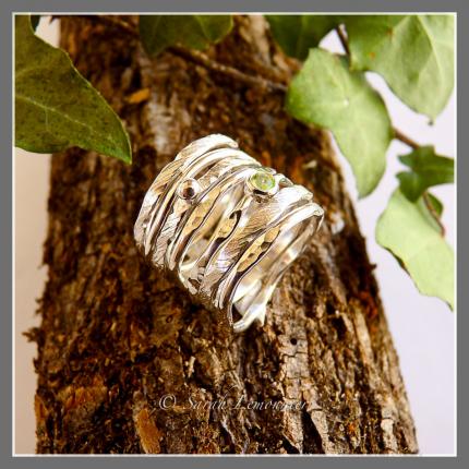 Bague de créateur semainier haut de gamme en argent